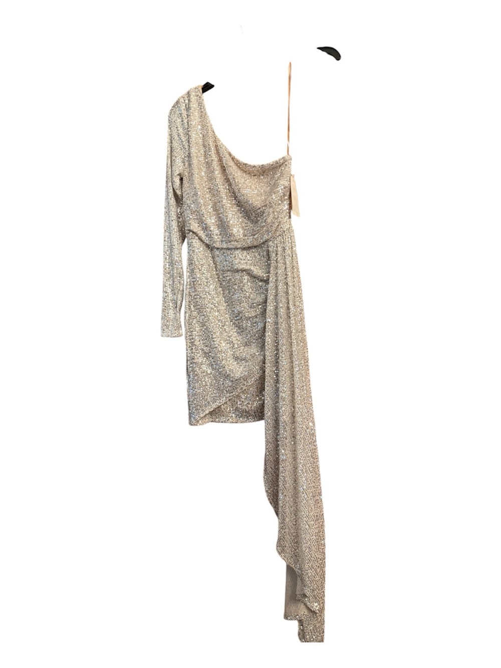 Xtraordinary Silver One-Shoulder Asymmetrical Sequin Mini Dress size 1